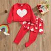 Summer Little Kid Bodysuits 1 to 6 Years Toddler Children Winter Autumn Unisex Long Sleeve Holiday (Red, 1-2 Years) view 2