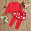 Summer Little Kid Bodysuits 1 to 6 Years Toddler Children Winter Autumn Unisex Long Sleeve Holiday (Red, 1-2 Years) view 3