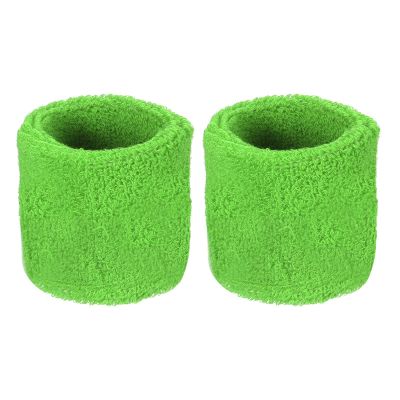 M METERXITY 2 Pack Wrist Brace - Elastic Air-Permeable Cotton Terry Cloth Sweatband, Apply to Tennis/Basketball/Running (8x5cm, Green)