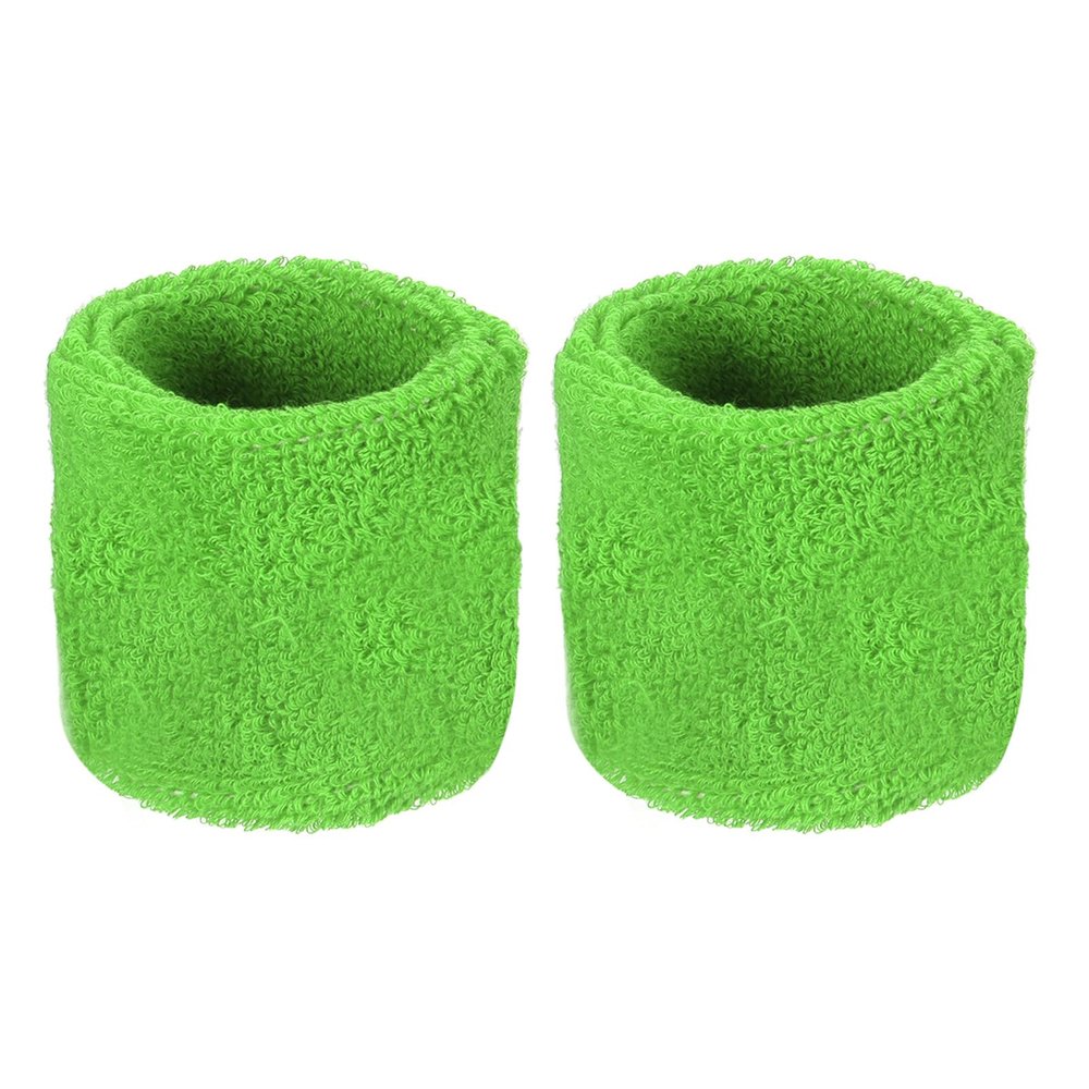 M METERXITY 2 Pack Wrist Brace - Elastic Air-Permeable Cotton Terry Cloth Sweatband, Apply to Tennis/Basketball/Running (8x5cm, Green)