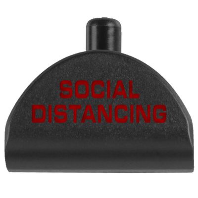 NDZ Performance Aluminum Grip Plug for Glock Gen 1-3 17 19 20 21 22 23 24 31 32 34 & 35 9mm .40 .357 Sig 10mm .45 ACP Gap, Red Trending Color Filled Engravings - Social Distancing