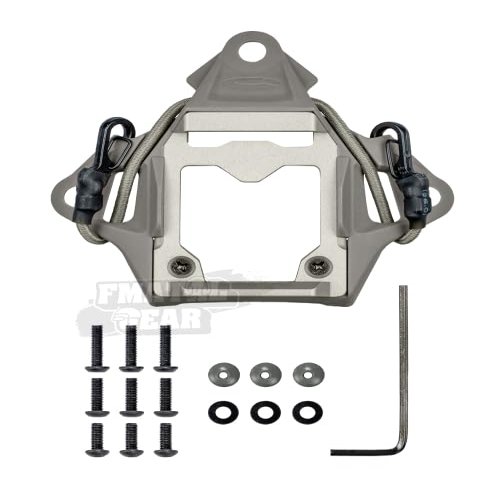 FMATAL GEAR Tactical Helmet NVG Mount with Modular Bungee Shroud, Compatible with Airsoft, Paintball, and Sports Cameras (FG)