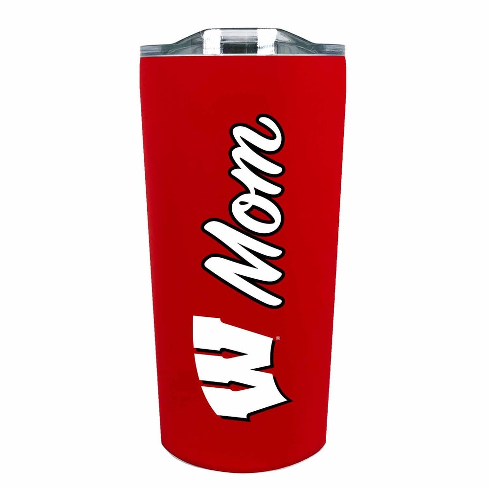 Campus Colors NCAA Stainless Steel Travel Tumbler for Mom - 18 oz - Double Walled Insulated Drinkware (Wisconsin Badgers - Red)