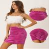 Allegra K Halloween Velvet Skirt for Women's Party Bodycon Ruched Mini Skirts Small Hot Pink view 2