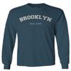 0566. Brooklyn New York NYC Cool Hipster Street wear Men's Long Sleeve t Shirt (Indigo Blue Medium) view 1