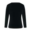 Women Casual Long Sleeve Shirts Crewneck Pullover Velvet Basic Tops Ladies Vintage Slim Dressy Comfortable Blouse Tunic Black view 3
