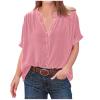 Womens Long Sleeve Velvet Tops Casual Pullover V Neck Shirts Elegant Ladies Dressy Blouse Pullover Button Down Tunic view 1