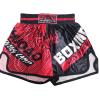 TAIKMD Muay Thai Shorts for Children Traditional MMA Gym Kickboxing Boxing Training Active Shorts (US, Alpha, Small, Regular, Red&Black) view 1