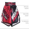 TAIKMD Muay Thai Shorts for Children Traditional MMA Gym Kickboxing Boxing Training Active Shorts (US, Alpha, Small, Regular, Red&Black) view 4