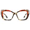 HCHES Women Cat Eye Spectacle Frame Light Eyeglass Leopard Clear Eyewear,6,One size view 4