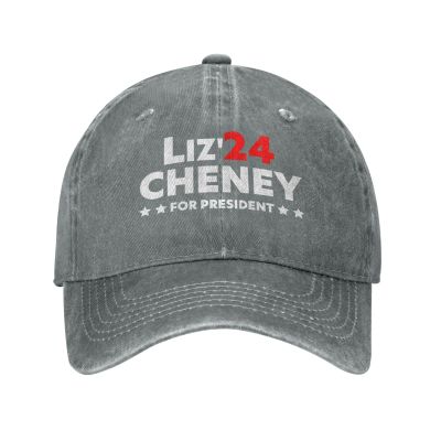 2024 Liz Cheney Classic Baseball Cap Wash Retro Cotton Cowboy Trucker Hat Gray