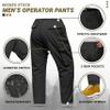 WICKED STOCK Ripstop Men's Operator Cargo Tactical Pants, Elastic Waist, Water Resistant Cargo Pants, Durable, Work Pants Men Black view 3