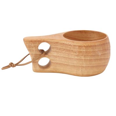 BestAlice Wooden Camping Cup Large Handle Sturdy Wood Exquisite Texture Wooden Drinking Mug for Hiking Outdoor Coffee Milk The Perfect Companion for Camping, Foraging