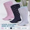 Doctor's Select 3 Pairs Plus Size Compression Socks Wide Calf | Bamboo Viscose Knee High Socks for Circulation Support | Wide Calf | Pink, Navy, Light Grey (Polkadots) view 4