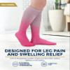 Pembrook Bamboo Viscose Light Compression Socks - 3 Pairs | 8-15 mmHg | Black, Blue, Pink Graduated Stripes | Mens and Womens for Circulation view 3