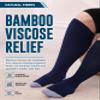 Doctor's Select 3 Pairs Plus Size Compression Socks Wide Calf | Bamboo Viscose Knee High Socks for Circulation Support | Black, Gray, Navy view 2