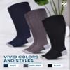 Doctor's Select 3 Pairs Plus Size Compression Socks Wide Calf | Bamboo Viscose Knee High Socks for Circulation Support | Black, Gray, Navy view 4