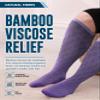 Doctor's Select 3 Pairs Plus Size Compression Socks Wide Calf | Bamboo Viscose Knee High Socks for Circulation Support | Compression Socks Plus Size | Purple, Indigo, Teal (S Pattern) view 2