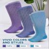 Doctor's Select 3 Pairs Plus Size Compression Socks Wide Calf | Bamboo Viscose Knee High Socks for Circulation Support | Compression Socks Plus Size | Purple, Indigo, Teal (S Pattern) view 4