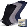Pembrook Bamboo Viscose Light Compression Socks - 3 Pairs | 8-15 mmHg Compression Socks Women and Men | Black, Grey, Navy | Mens and Womens for Soreness, Varicose Veins, Edema view 1