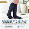 Pembrook Bamboo Viscose Light Compression Socks - 3 Pairs | 8-15 mmHg Compression Socks Women and Men | Black, Grey, Navy | Mens and Womens for Soreness, Varicose Veins, Edema view 3
