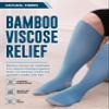 Doctor's Select 3 Pairs Plus Size Compression Socks Wide Calf | Bamboo Viscose Knee High Socks for Circulation Support | Compression Socks for Nurses, Travel, Running | Blue, Teal, Gray view 2