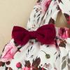 Toddler Kids Girls Infant Floral Long Sleeves Romper Skirt Hairband 3pcs Set Cloths New Born Babies (Red, 12-18 Months) view 4