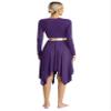 JanJean Women Lyrical Dance Dress Metallic Patchwork Worship Praise Dance Tunic Overlay Long Sleeve4# X-Large view 4