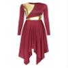 JEATHA Women Metallic Praise Dance Dress Tunic Overlay Church Spiritual Worship Costume Long Sleeve5# Small view 1