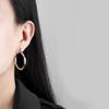 14K Gold Plated S925 Silver Geometric Irregular Twist Hoop Earrings, Large Elegant Ear Loops for Women, Unique Personalized Temperament Ear Clasp Gift (White Gold) view 2