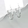 14K Gold Plated S925 Silver Geometric Irregular Twist Hoop Earrings, Large Elegant Ear Loops for Women, Unique Personalized Temperament Ear Clasp Gift (White Gold) view 3