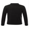 TiaoBug Boys Girls Stretchy Warm Fleece Thermal Underwear Top Long Sleeve Mock Neck T-Shirt Base Layer Undershirt Black 11-12 Years view 2