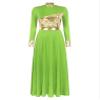 JEATHA Women Metallic Praise Dance Dress Tunic Overlay Church Spiritual Worship Costume Applique5# Large view 1