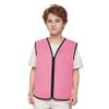 TopTie Child Advertising Vests with Zipper Volunteer Vests No Pockets for Kids-Pink-S view 1