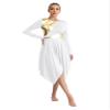 JanJean Women Lyrical Dance Dress Metallic Patchwork Worship Praise Dance Tunic Overlay Long Sleeve3# Medium view 2
