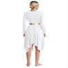 JanJean Women Lyrical Dance Dress Metallic Patchwork Worship Praise Dance Tunic Overlay Long Sleeve3# Medium view 4