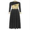 JanJean Women Lyrical Dance Dress Metallic Patchwork Worship Praise Dance Tunic Overlay Applique2# X-Large view 1