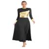 JanJean Women Lyrical Dance Dress Metallic Patchwork Worship Praise Dance Tunic Overlay Applique2# X-Large view 3