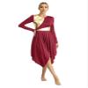 JanJean Women Lyrical Dance Dress Metallic Patchwork Worship Praise Dance Tunic Overlay Long Sleeve5# Large view 3
