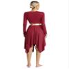 JanJean Women Lyrical Dance Dress Metallic Patchwork Worship Praise Dance Tunic Overlay Long Sleeve5# Large view 4