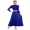 JanJean Women Lyrical Dance Dress Metallic Patchwork Worship Praise Dance Tunic Overlay Applique4# X-Large view 4