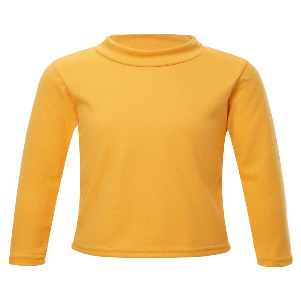 ranrann Kids Boys Girls Thermal Underwear Tops Winter Fleece Lined Long Sleeve Undershirts Baselayer T-Shirts Sweater Yellow 11-12 Years
