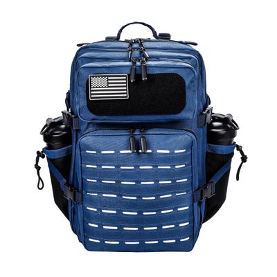 LHI Tactical Military Backpack for Men and Women 45L Large Molle Army Assault Pack 3 Day Travel Backpacks - Blue