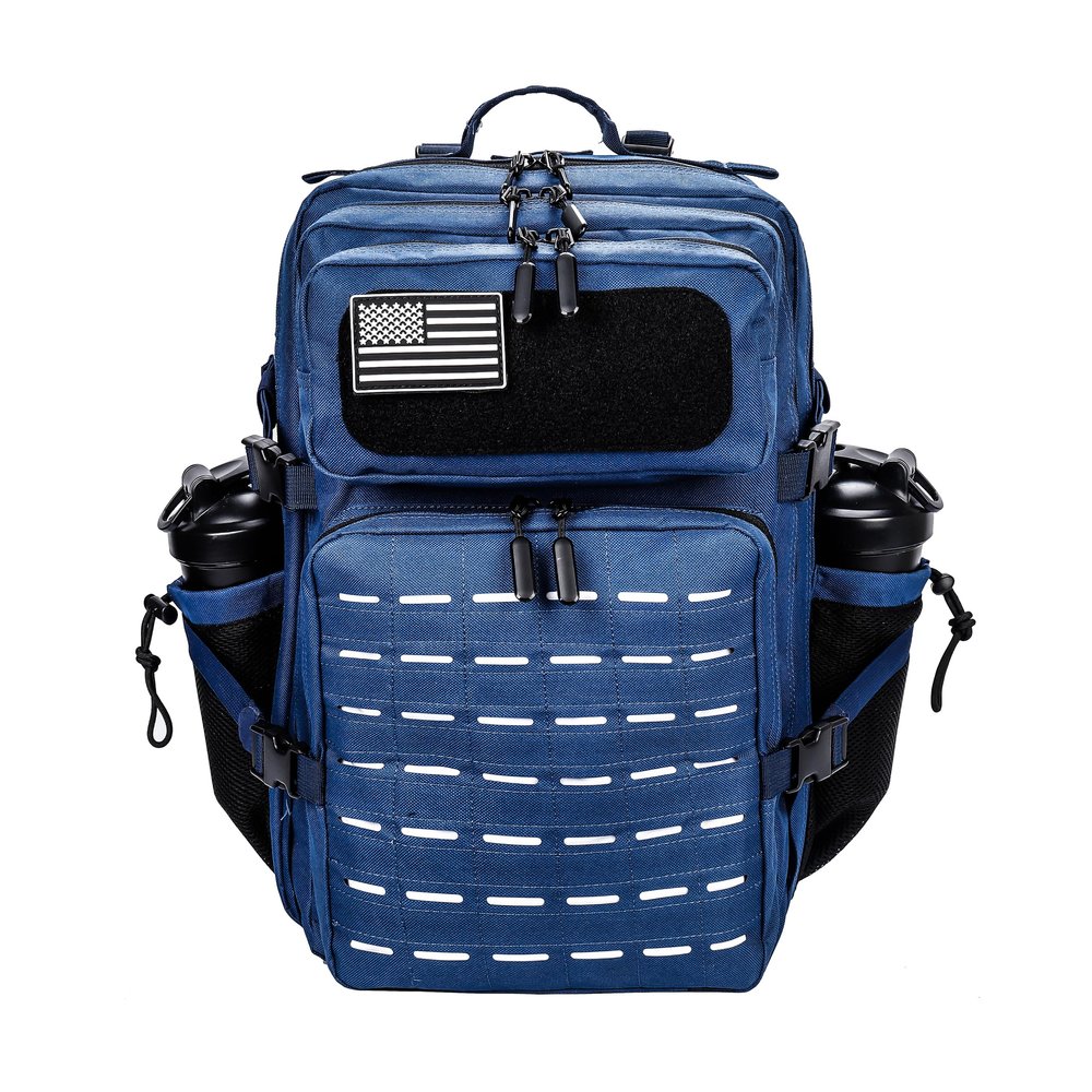 LHI Tactical Military Backpack for Men and Women 45L Large Molle Army Assault Pack 3 Day Travel Backpacks - Blue