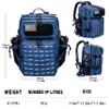 LHI Tactical Military Backpack for Men and Women 45L Large Molle Army Assault Pack 3 Day Travel Backpacks - Blue view 3