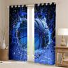 Castle Fairy Basketball Window Drapes Bedroom Decoration,3D Basketball Print Ball Game Window Treatments Polyester 52Wx84L,Sports Theme Lightning Blue Window Curtains (Not Blackout) view 2