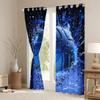 Castle Fairy Basketball Window Drapes Bedroom Decoration,3D Basketball Print Ball Game Window Treatments Polyester 52Wx84L,Sports Theme Lightning Blue Window Curtains (Not Blackout) view 3