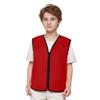 TopTie Child Advertising Vests with Zipper Volunteer Vests No Pockets for Kids-Wine-L view 1