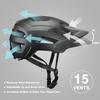 Bike Helmet, Helmets for Adults Men, Front and Back LED Lights Safe Certified MTB Road Bicycle Helmet with Adjustable Brim view 3