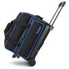 Goloni Double Roller 2 two bowling ball bag with wheels with Separate Shoe Compartment Size 15 and Oversized Accessory Pocket,2/two ball bowling bag,Retractable Handle Extends to 40" view 1